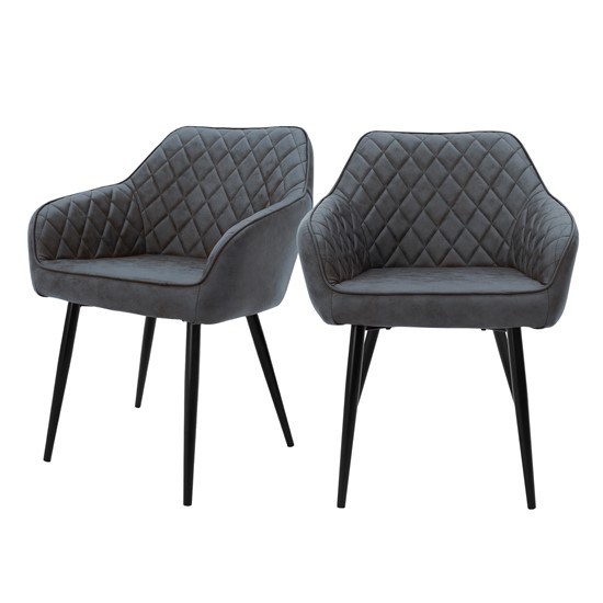 Set 2x sillas de comedor antracita estilo moderno asiento ml-design
