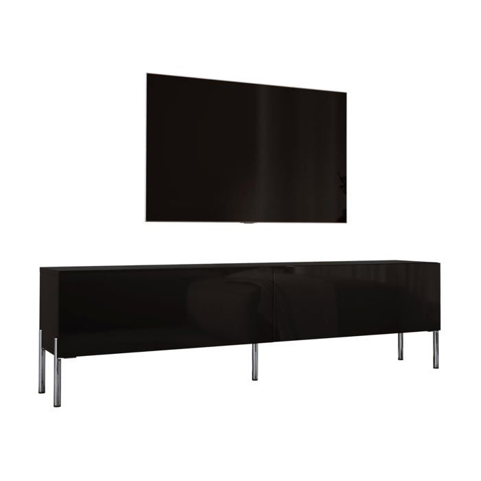 Mueble tv - negro mate 170x32x52 cm