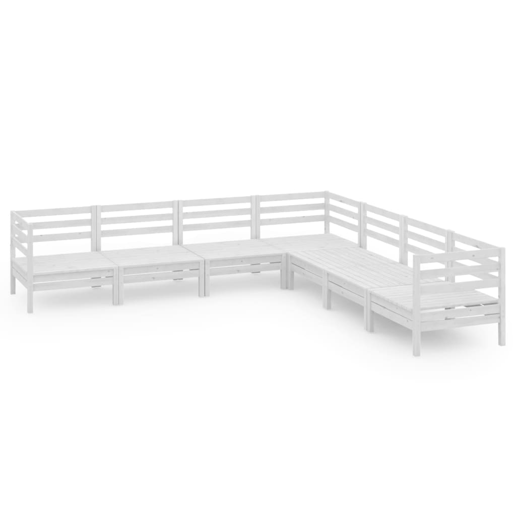 vidaXL juego de muebles de jardín 7 piezas madera maciza pino blanco