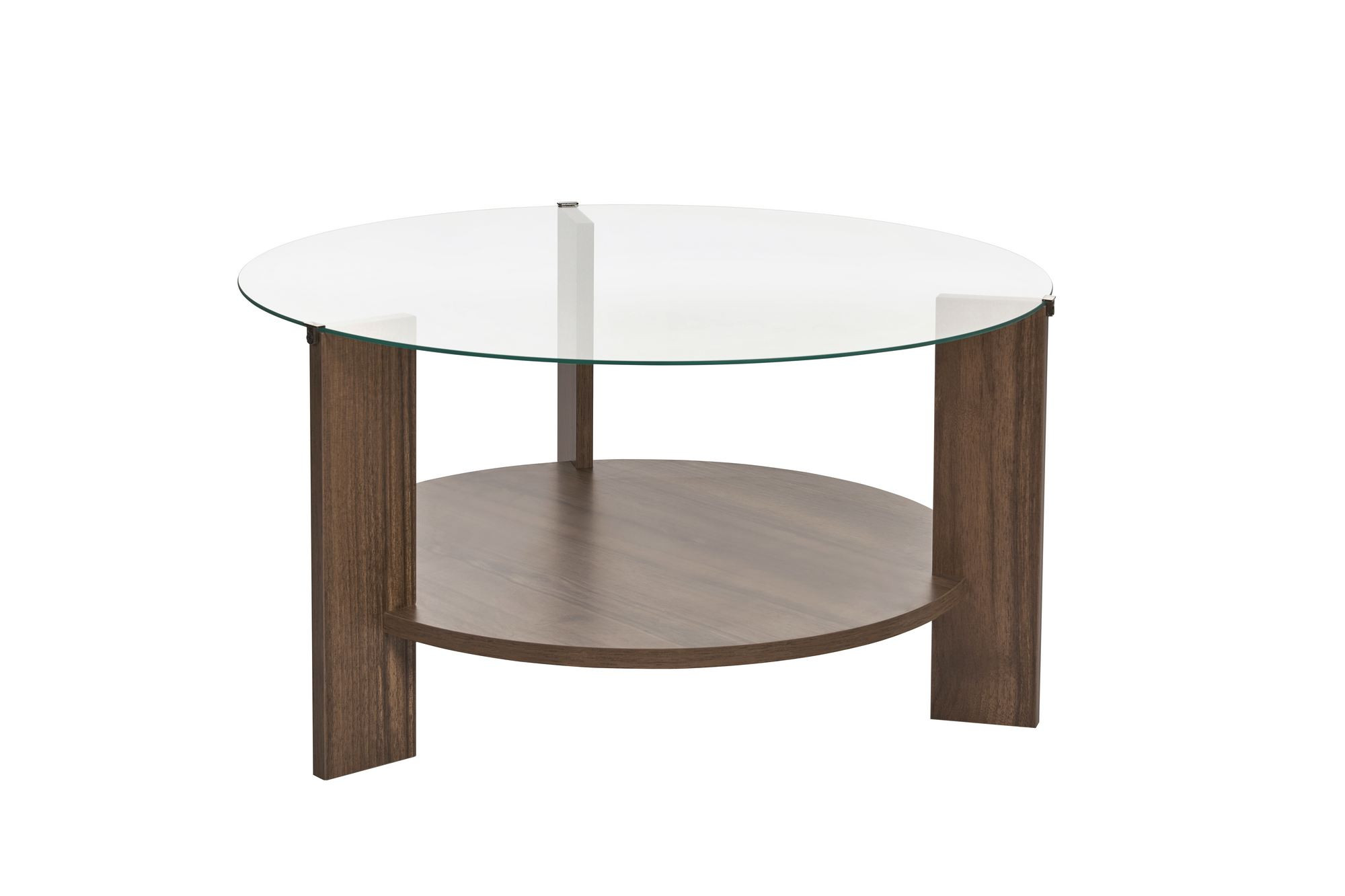 Mesa de centro de madera <<clara>> - 75 x 75 x 40 cm - nogal transparente