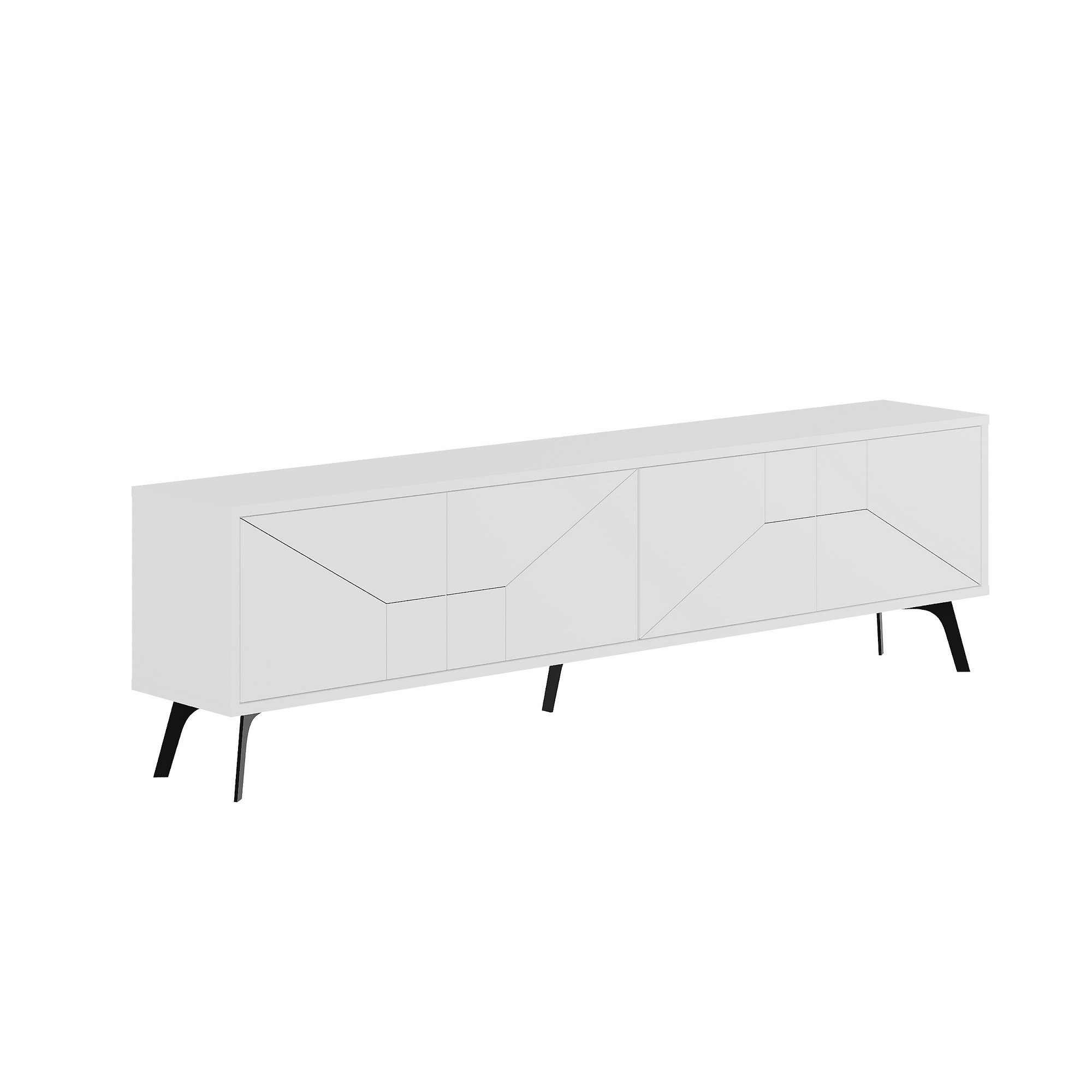 Mueble para televisión de madera <<dune>> - 180 x 29 x 50 cm - blanco