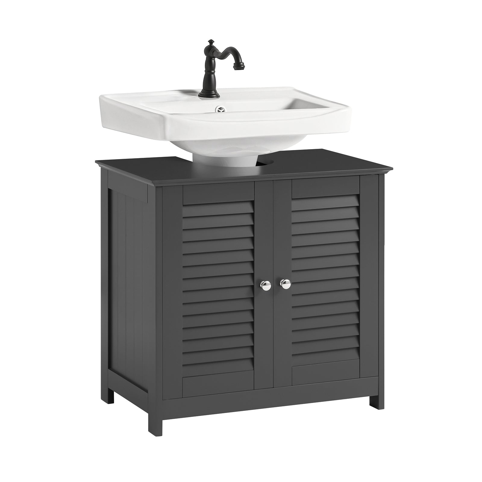 Mueble para debajo del lavabo 2 estantes 2 puertas frg237-ii-dg sobuy
