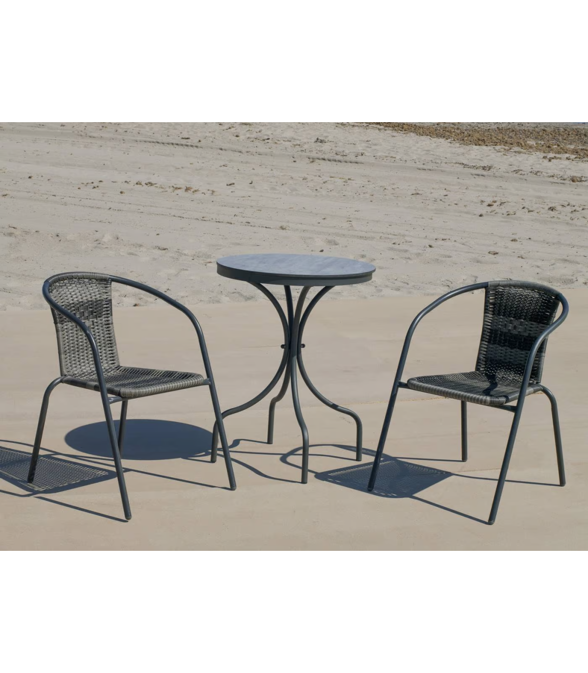 Pack de 2 sillones terraza jardín apilables y resistentes