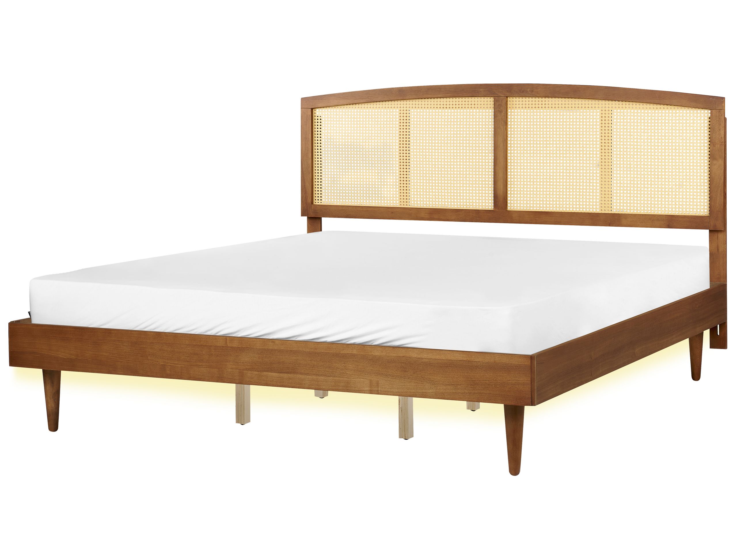 Cama LED ratán varzy 180 x 200 cm marrón