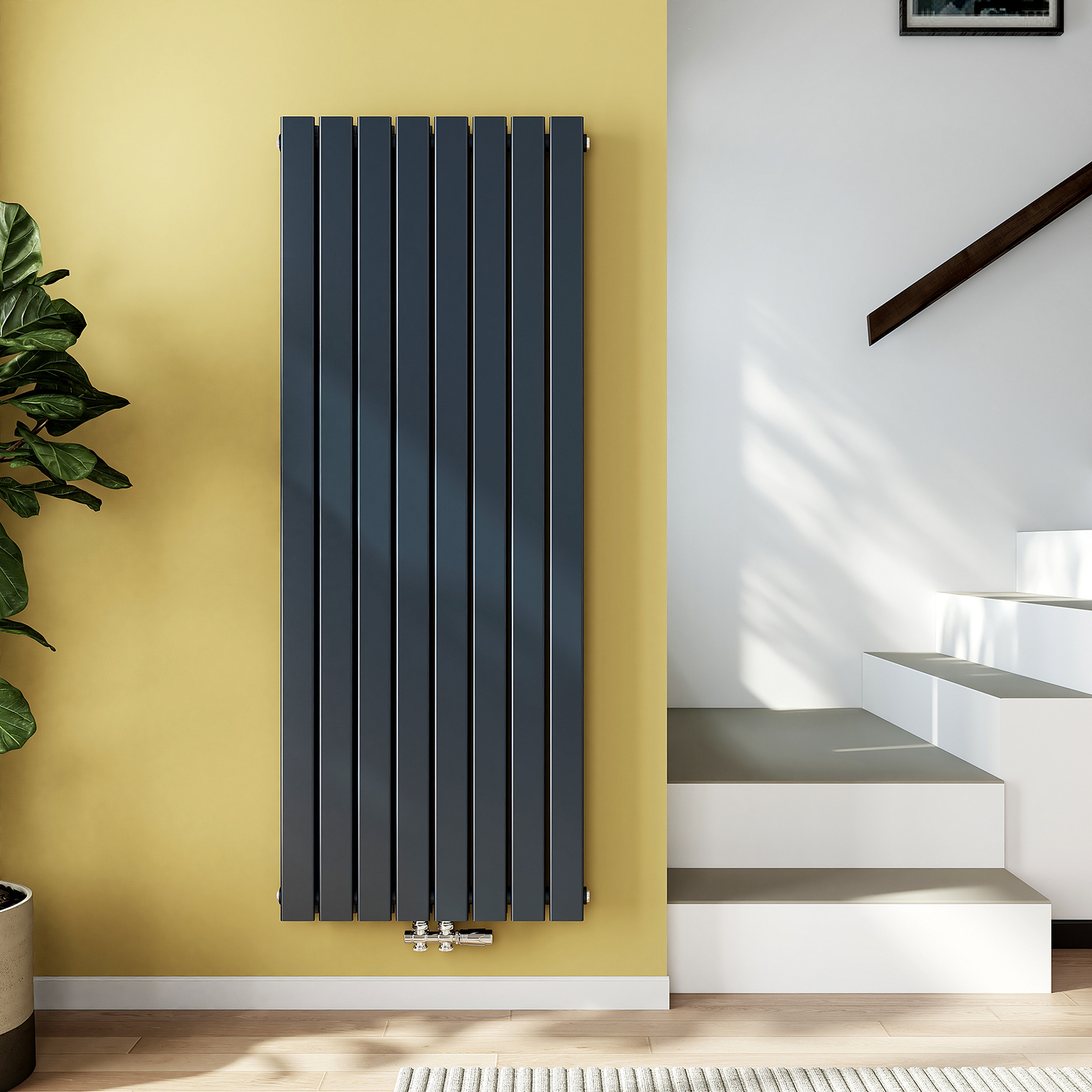 Emke radiador agua caliente acero plano doble capa antracita 160x62 cm