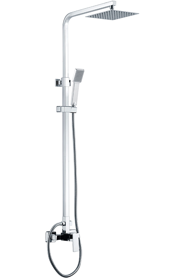 Valaz barra de ducha monomando cuadrada ajustable 120cm cromada - 30cm