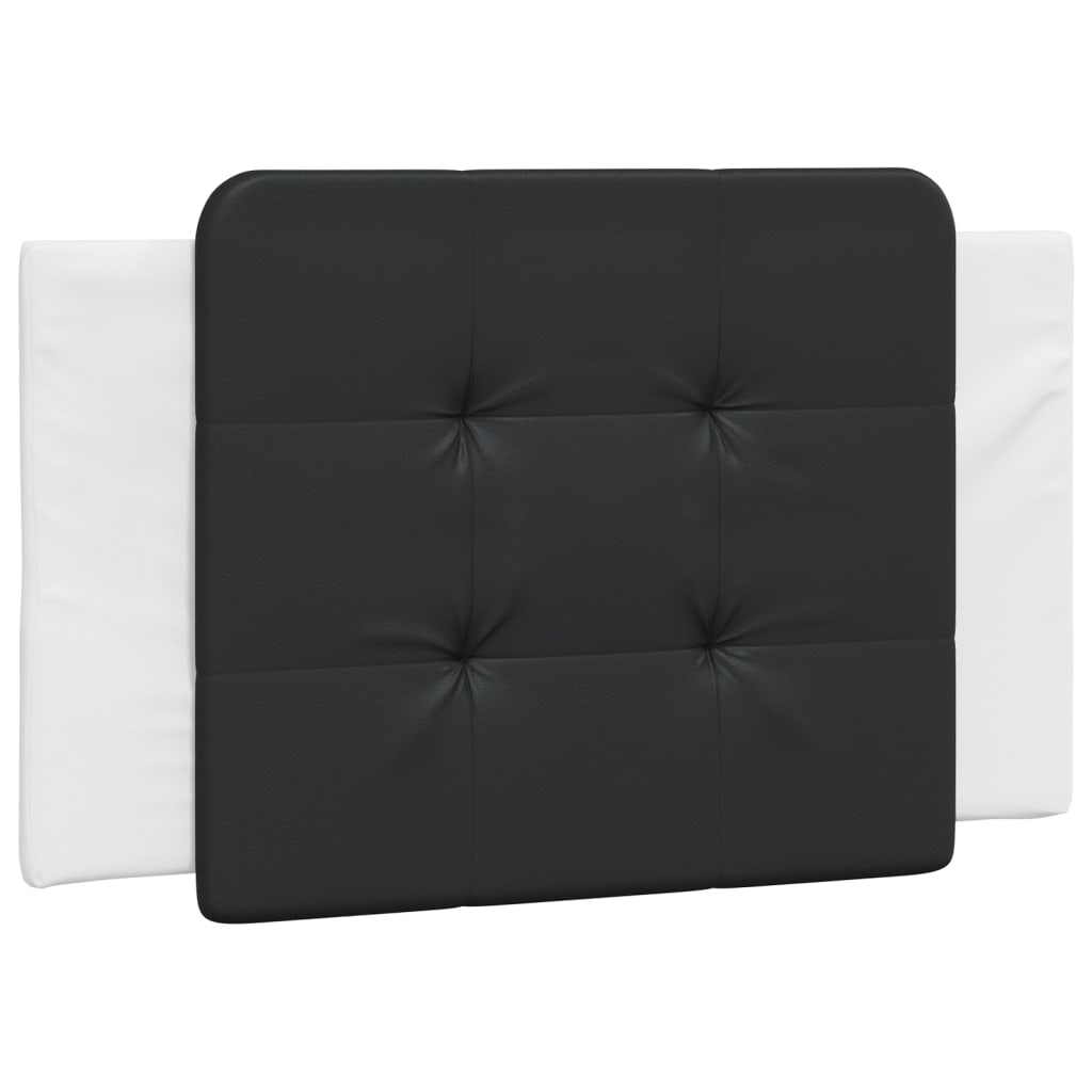vidaXL cabecero de cama acolchado cuero sintético negro y blanco 90 cm