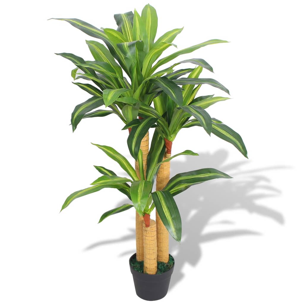 Planta de drácena artificial con maceta 100 cm verde es5165