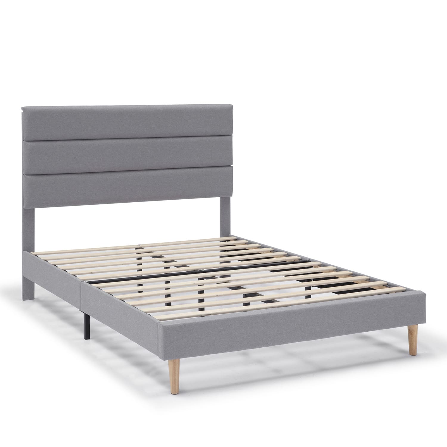 Cama tapizada aroma de 30 cm, 135/140x190 cm, gris claro