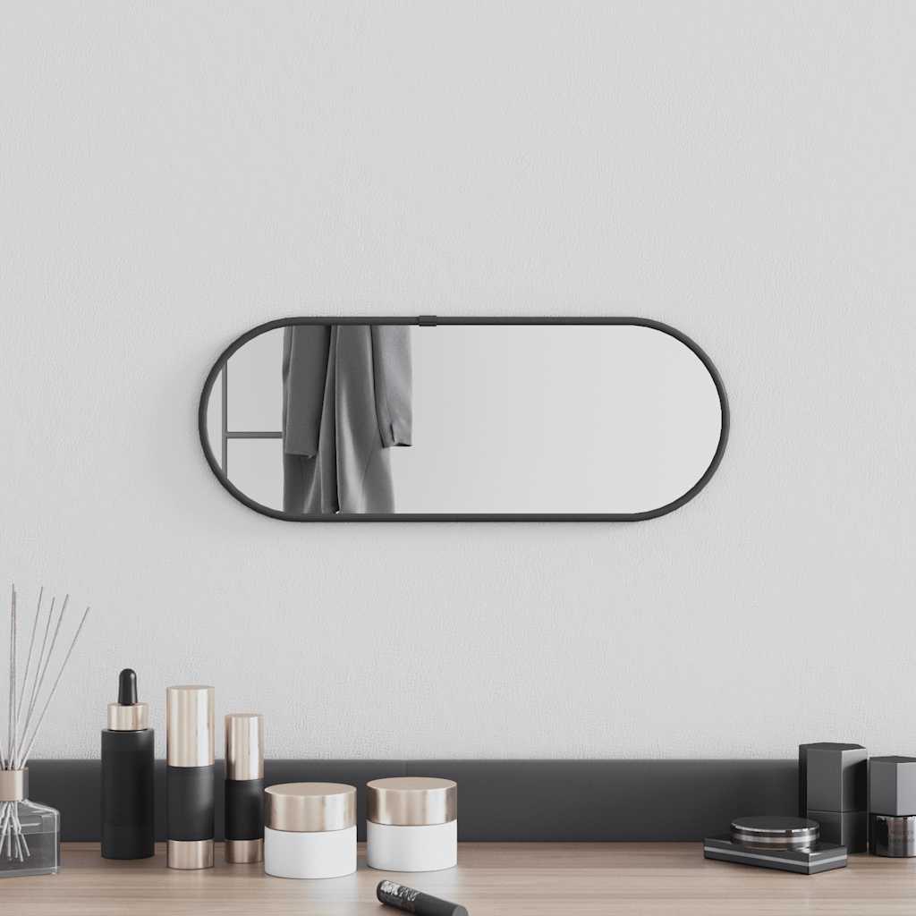 Espejo de pared ovalado negro 40x15 cm