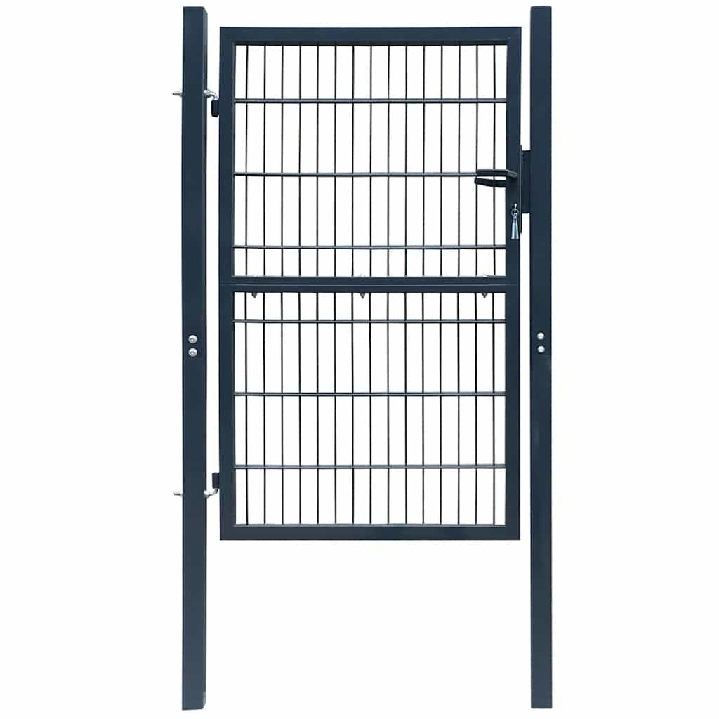 vidaXL puerta de valla 2d (individual) gris antracita 100x160 cm