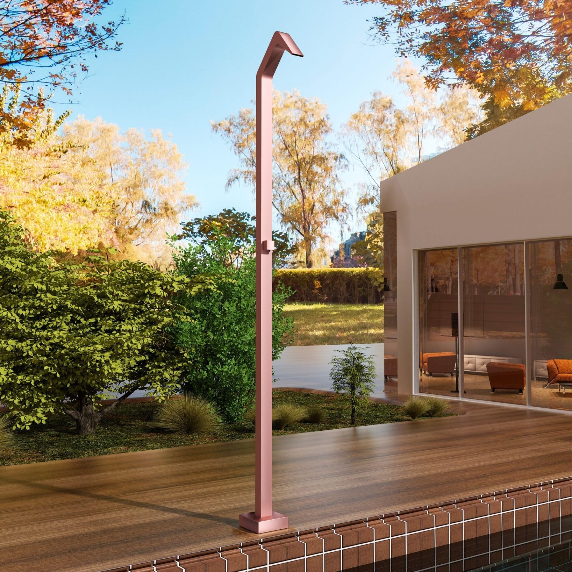 Imex - ducha piscina exterior acero s.316 rosa serie niagara