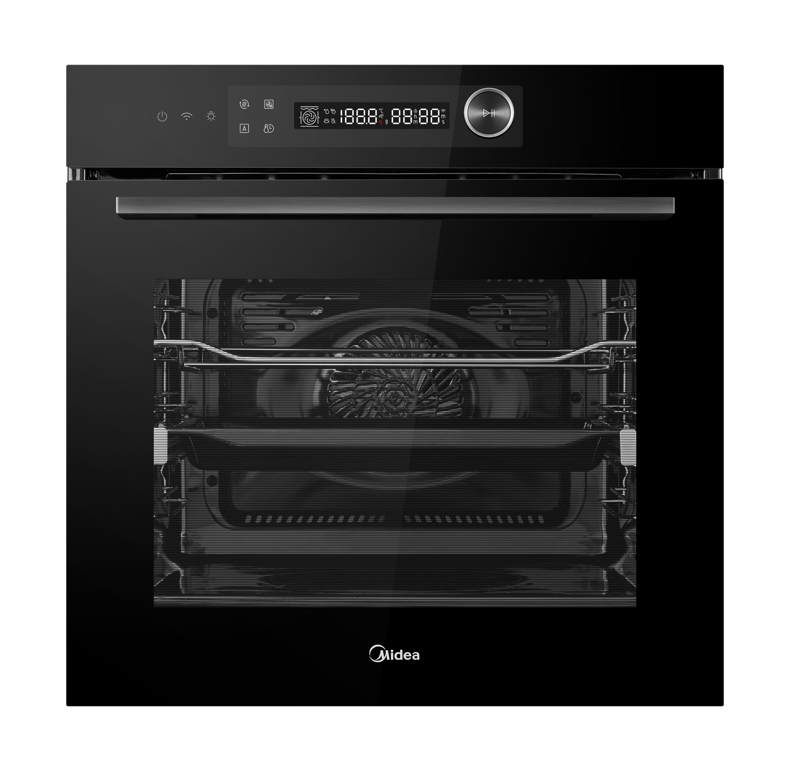 Midea mbo7nm30e4-bk - horno multifunción negro a++ con 12 funciones