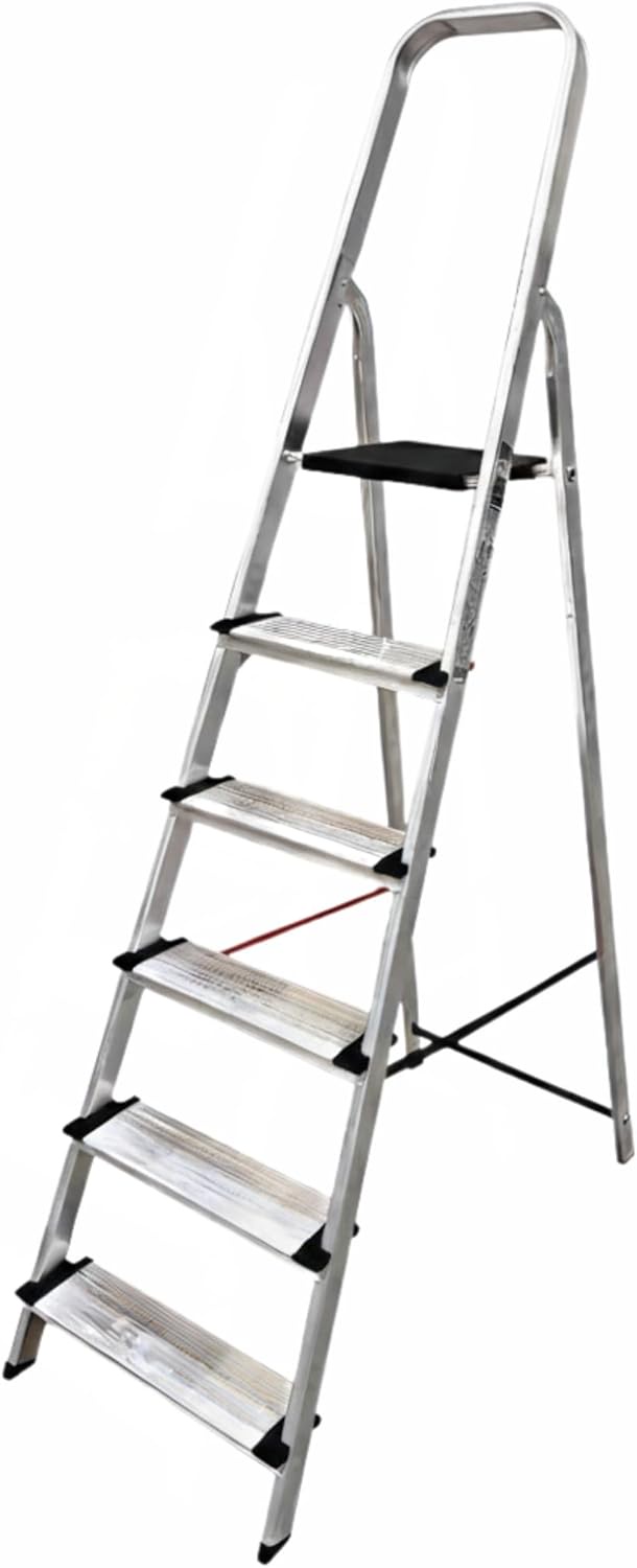 Escalera plegable 6 peldaños(80mm) alum 150kg max bloqueo automatico