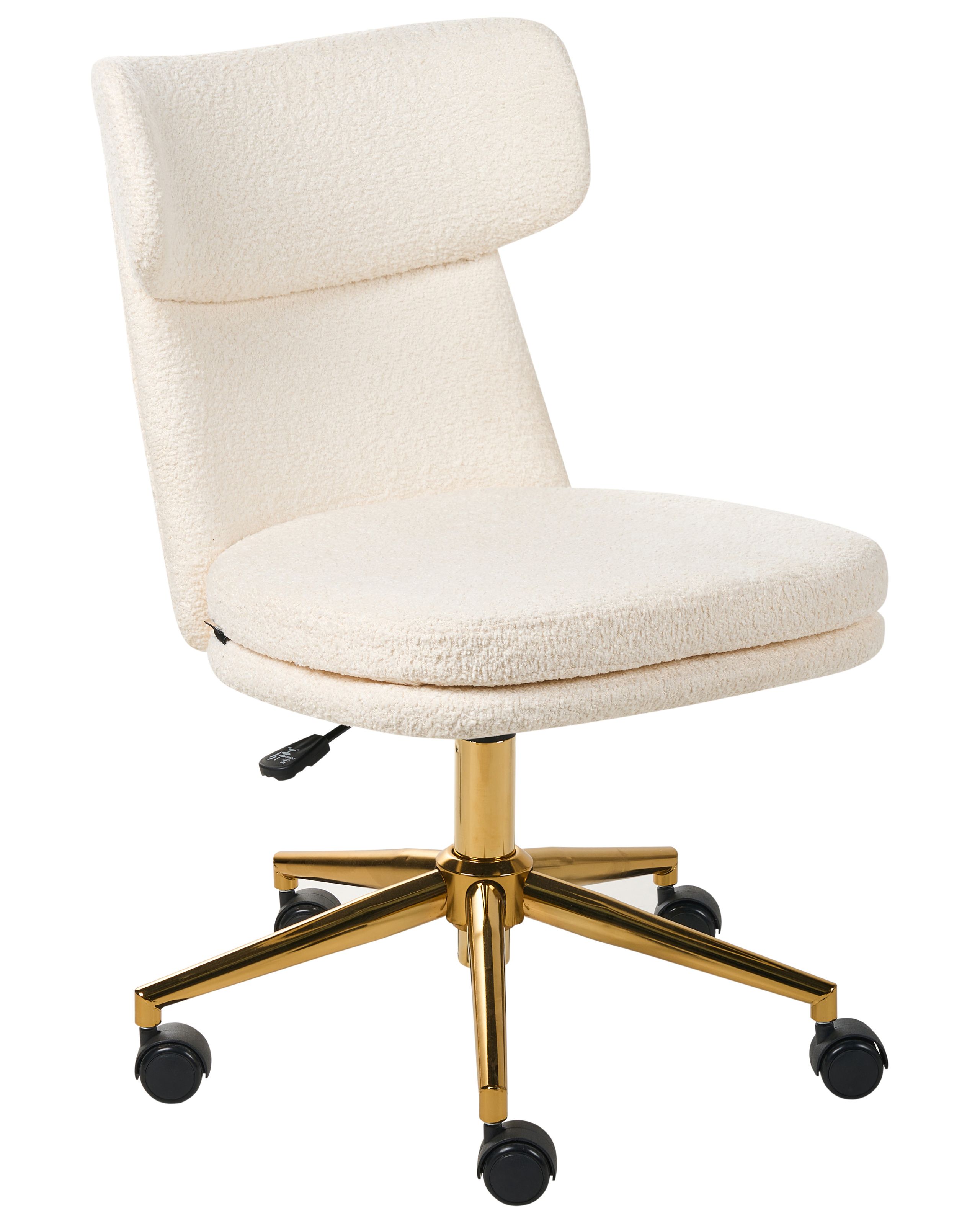 Silla de escritorio granby bouclé blanco crema