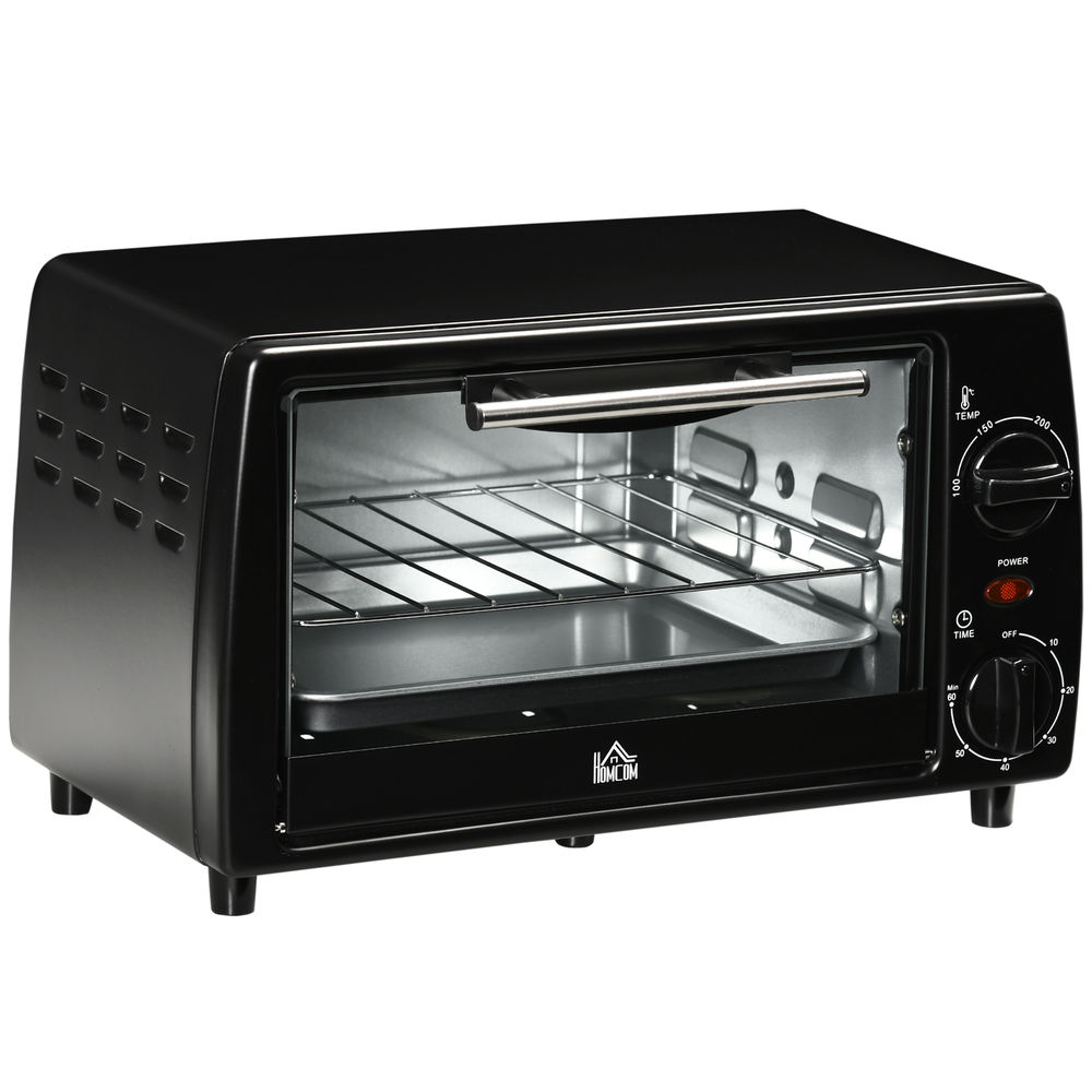 Horno eléctrico sobremesa metal, acero inoxidable, vidrio templado