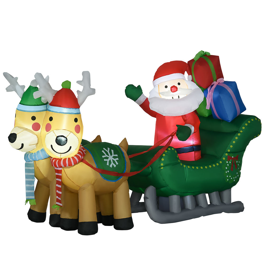 Decoración inflable de navidad 210x70x125 cm tela de poliéster multicolor