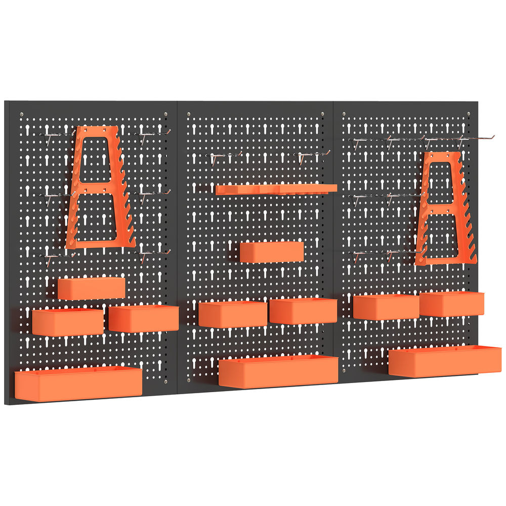 Organizador de herramienta 120x2x60 cm acero, pp color naranja Homcom