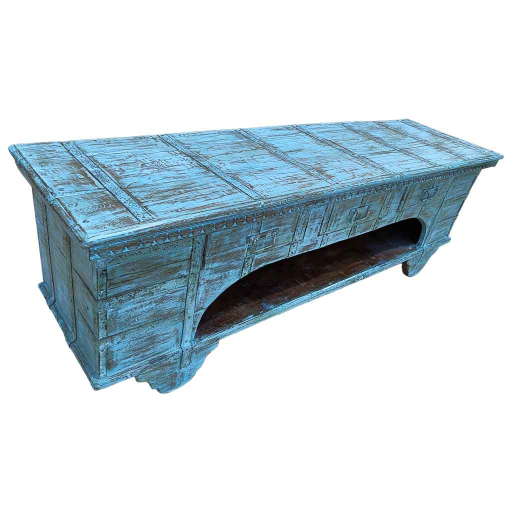 Mueble bajo de madera artesanal 165-175x45x57h cm