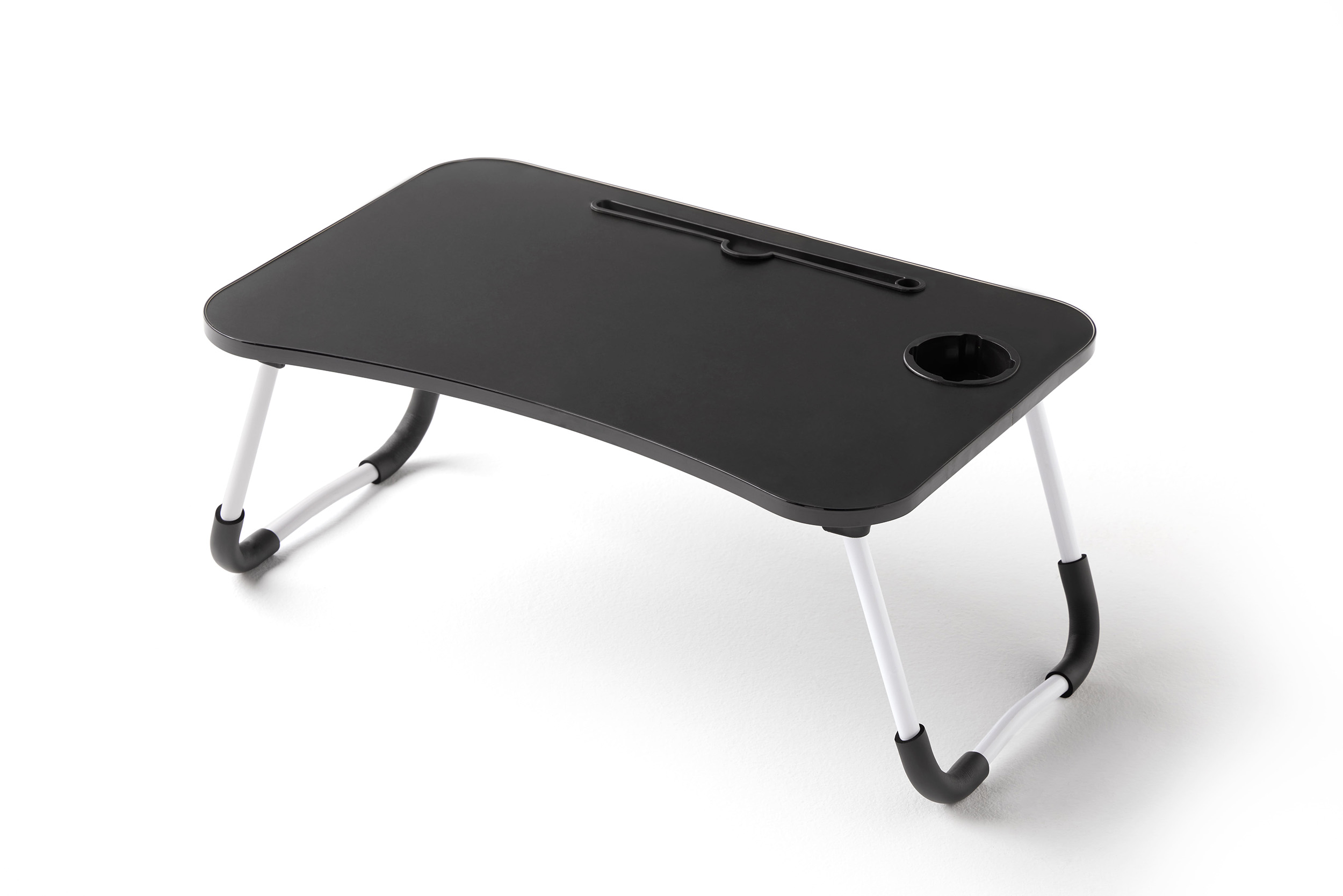 Mesa plegable auxiliar multifuncional, 60x40x28cm, negro