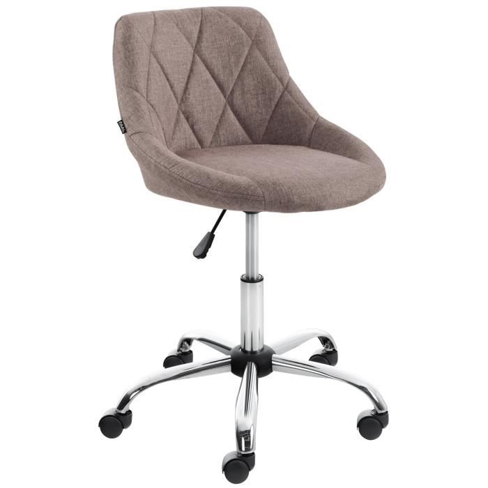 Taburete de trabajo con ruedas - taupe - 1 ud.