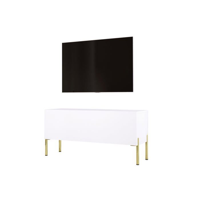 Mueble tv contemporáneo - blanco mate - 100x32x52 cm