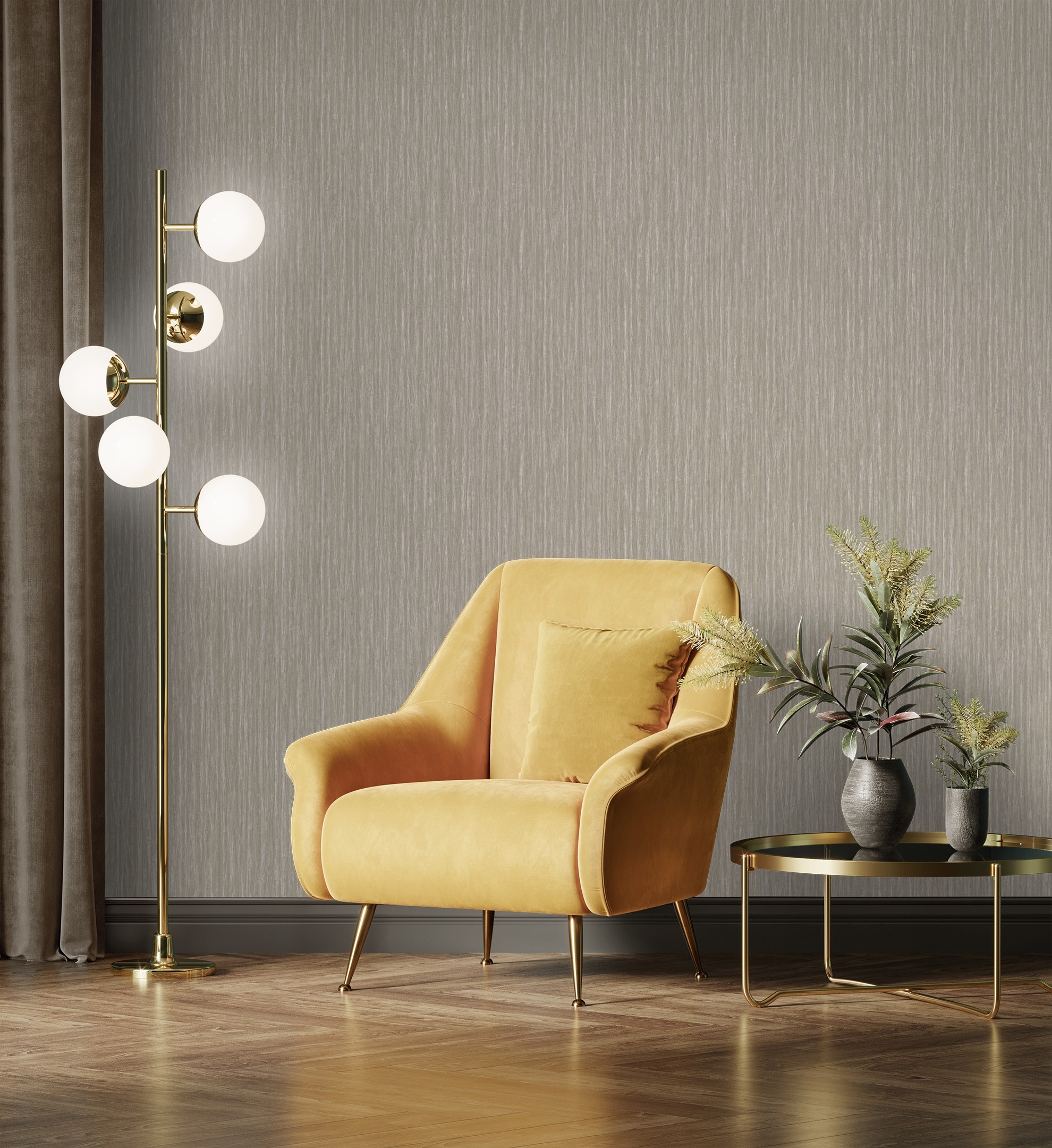 Papel pintado gaulan lavable la tela con pliegues fruncida en 10.6m²
