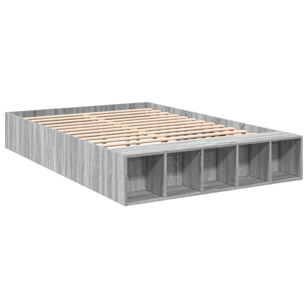 vidaXL estructura de cama madera de ingeniería gris sonoma 120x200 cm