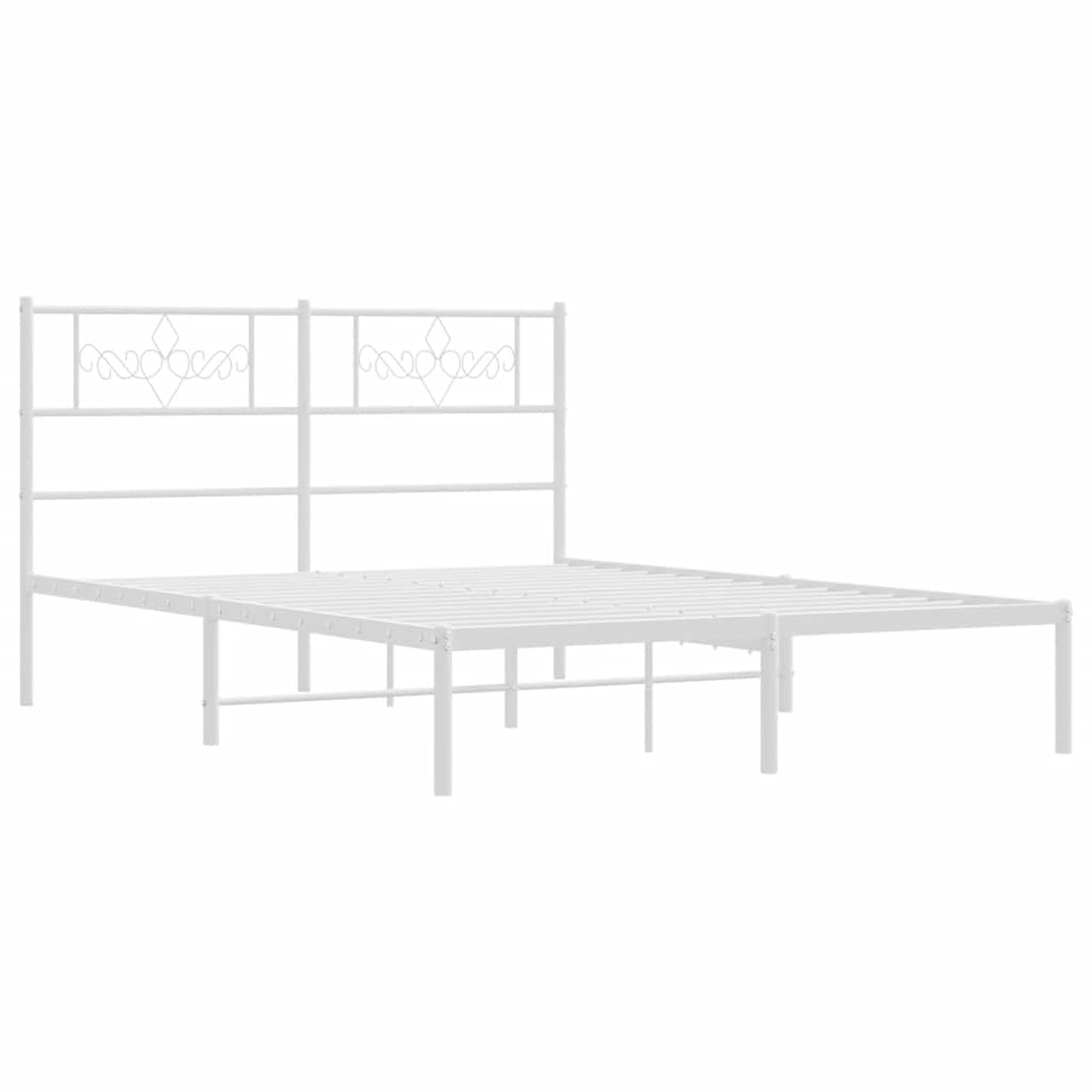 vidaXL estructura cama sin colchón con cabecero metal blanco 150x200cm