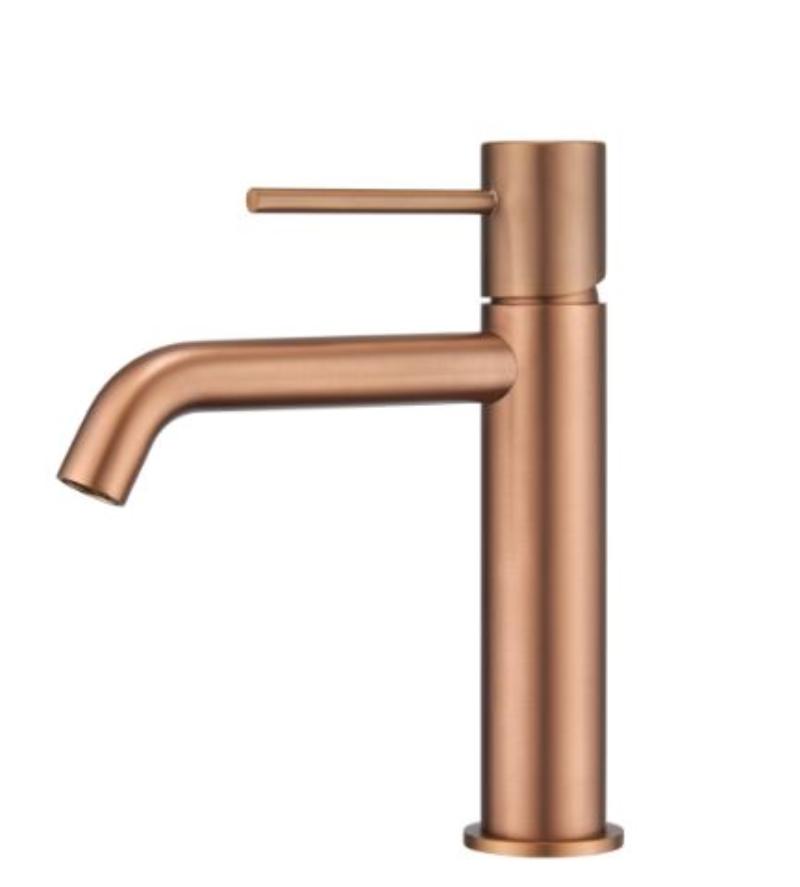 Monomando lavabo oro rosa cepillado serie monza