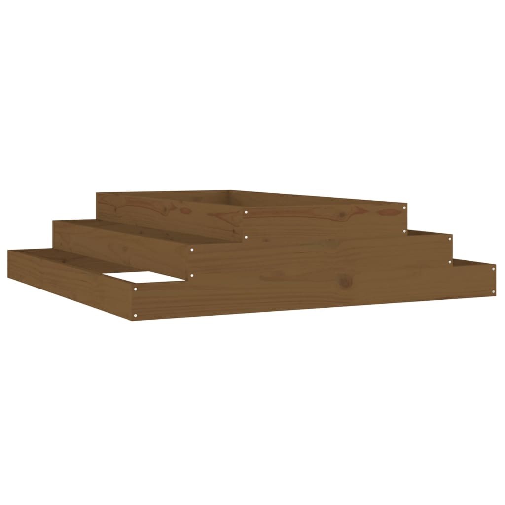 vidaXL jardinera madera maciza de pino marrón miel 110x110x27 cm