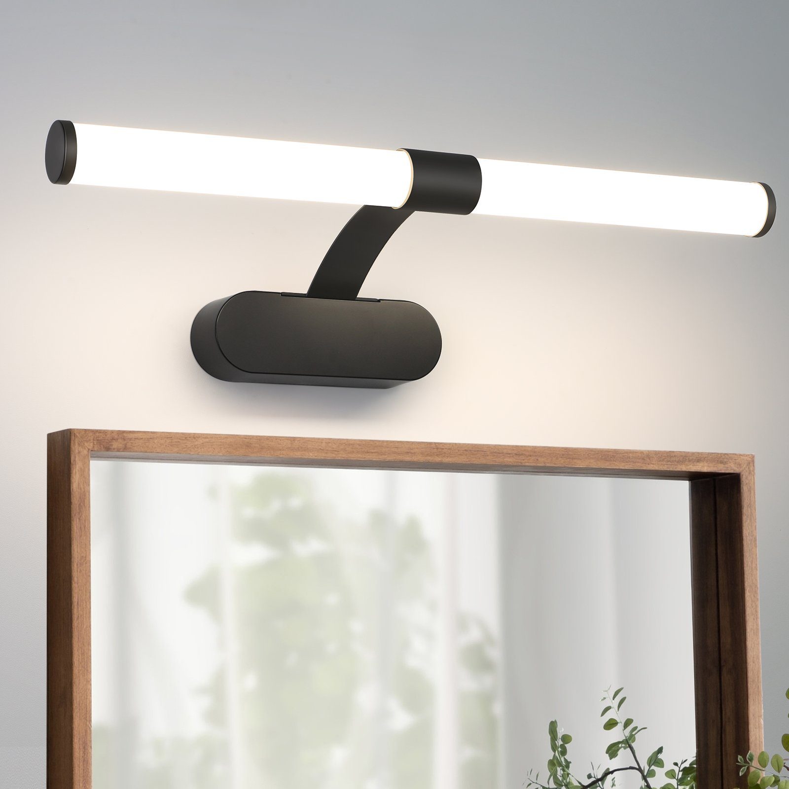 Nettlife lámpara de pared para baño LED negro 40x16.8