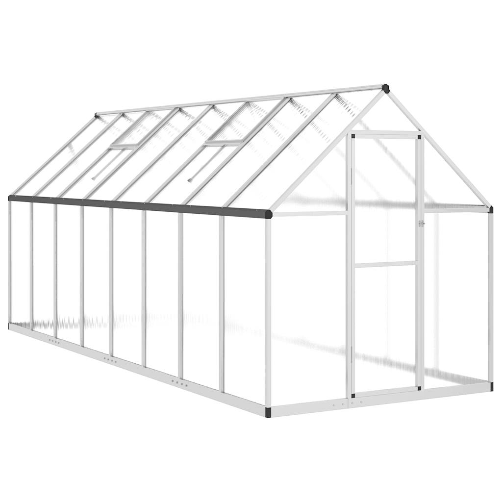 vidaXL invernadero con marco base aluminio plateado 445x169x195 cm
