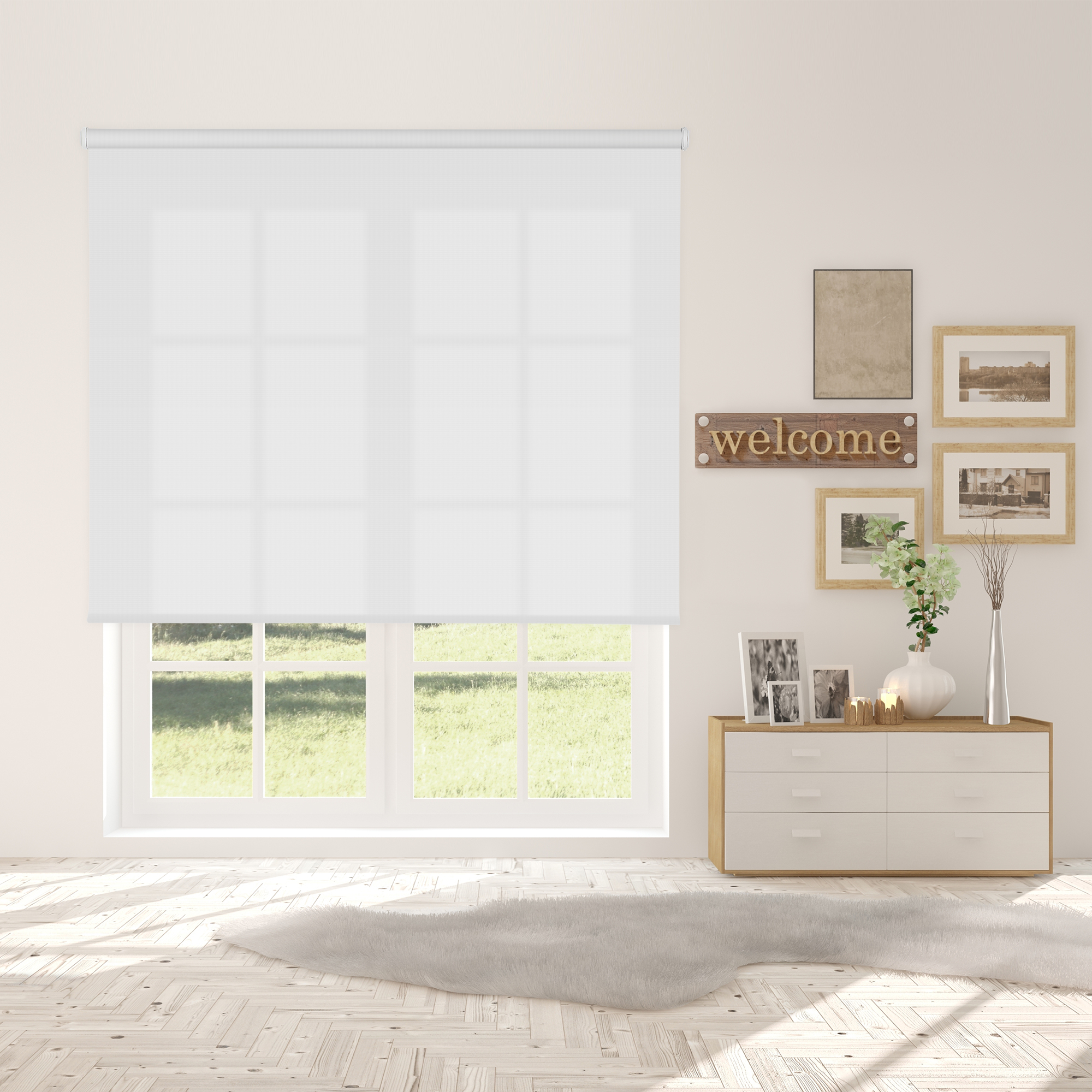 Estor enrollable traslúcido l2000 blanco 120 x 250cm