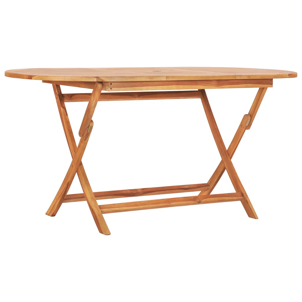 vidaXL mesa plegable de jardín madera maciza de teca 160x80x75 cm