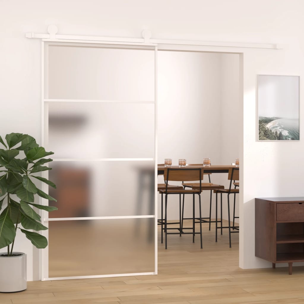 Puerta corredera esg vidrio y aluminio blanca 102,5x205 cm esxt1636