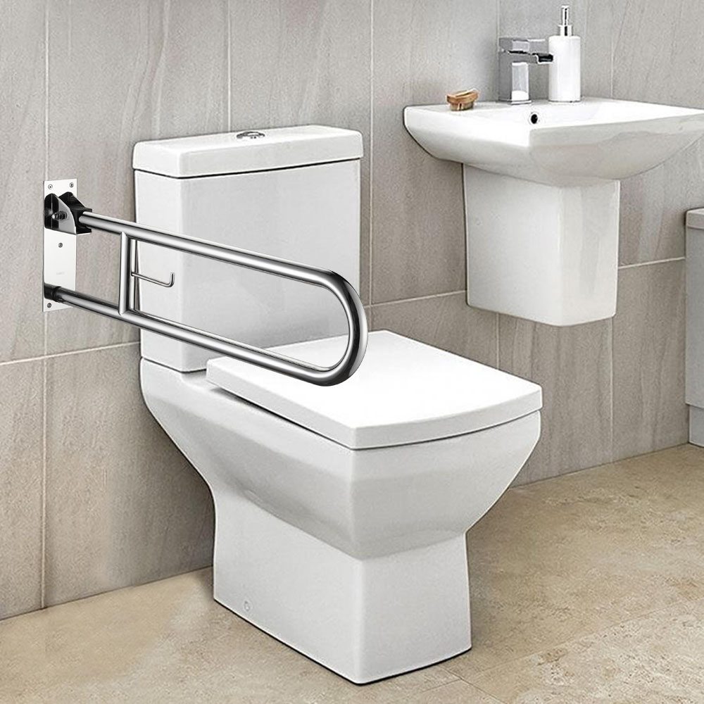 Kibath asa seguridad abatible lisa de 80 cm cromo brillo de acero inox.