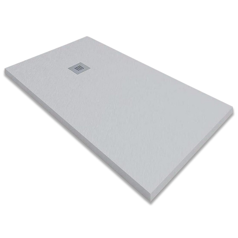 Plato ducha resina | válvula desagüe y rejilla | gris perla | 75 x 170cm