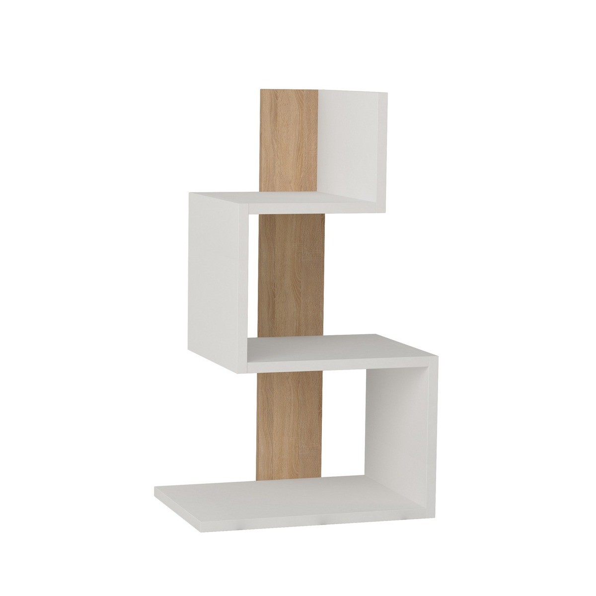 Mesilla de noche blanco y decoración de madera de roble - l42 cm - rosie
