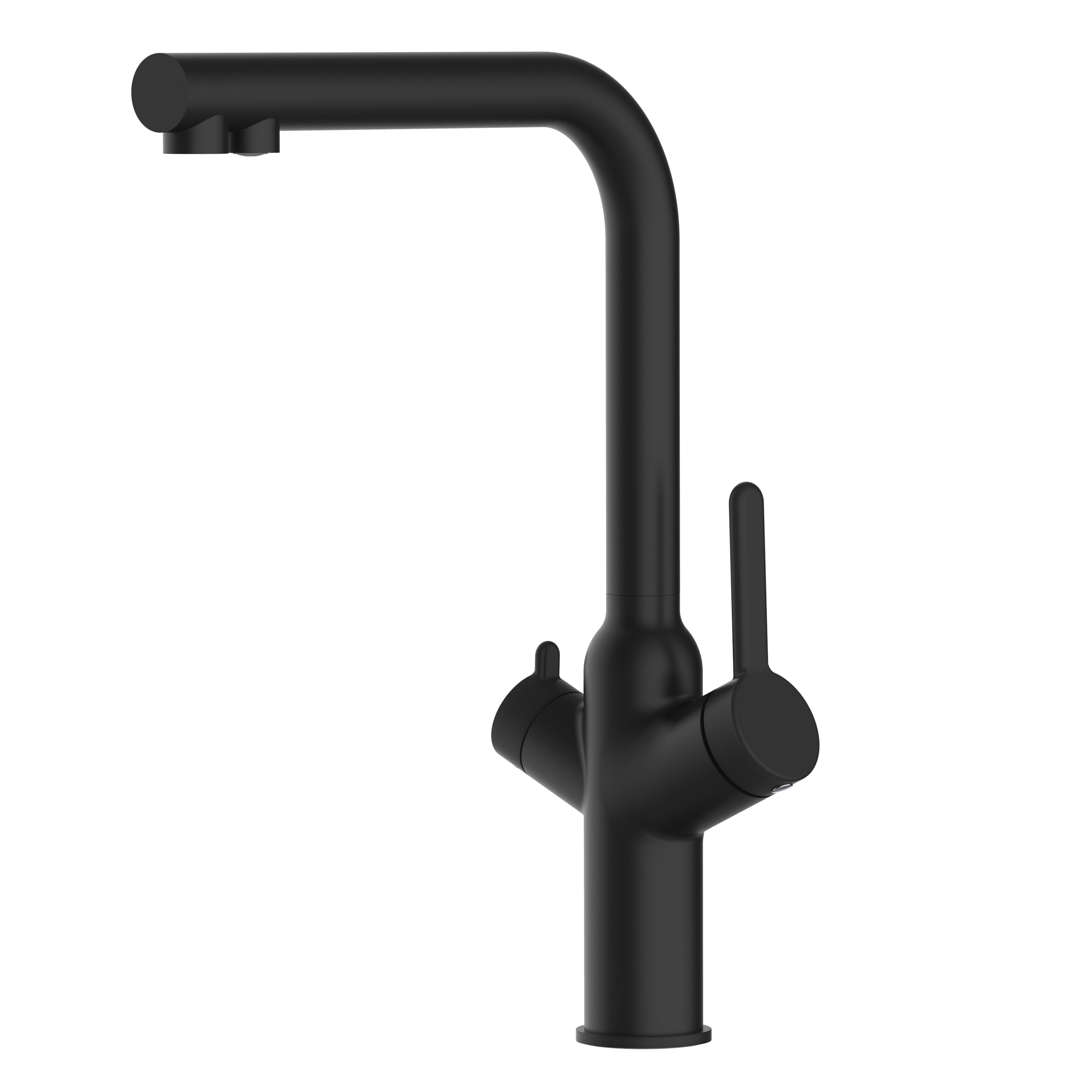 Grifo de cocina 4 vías negro con caño alto l giratorio 360°, BOD
