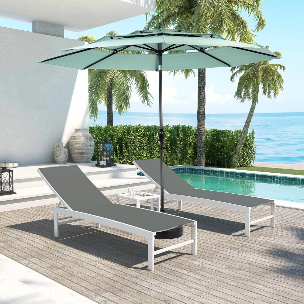 Parasol doble exterior verde claro 14,8 pies acero