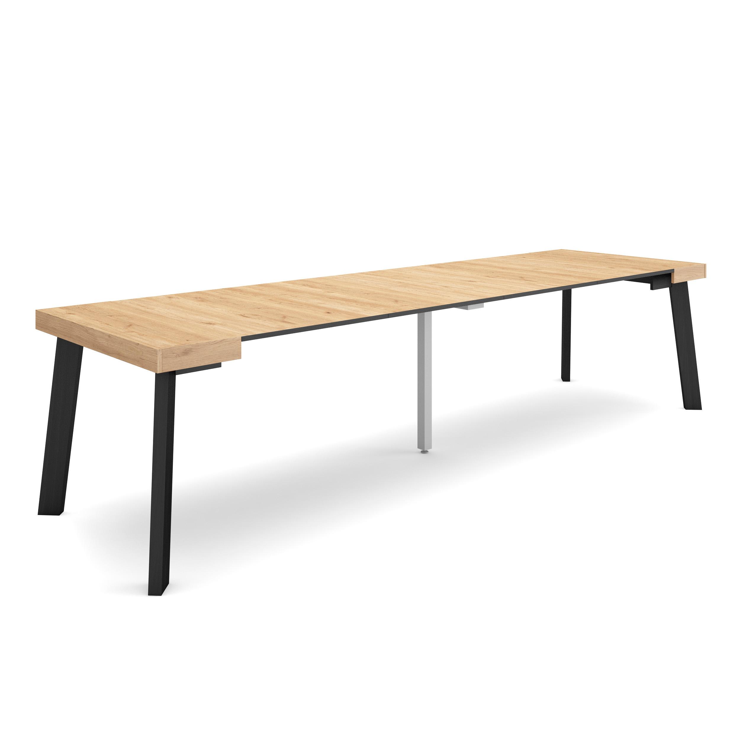 Mesa consola extensible, 58/302x90x73cm, roble, patas de madera rf3052