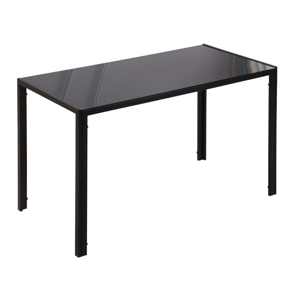 Mesa de comedor 120x60x75 cm vidrio templado, metal Homcom