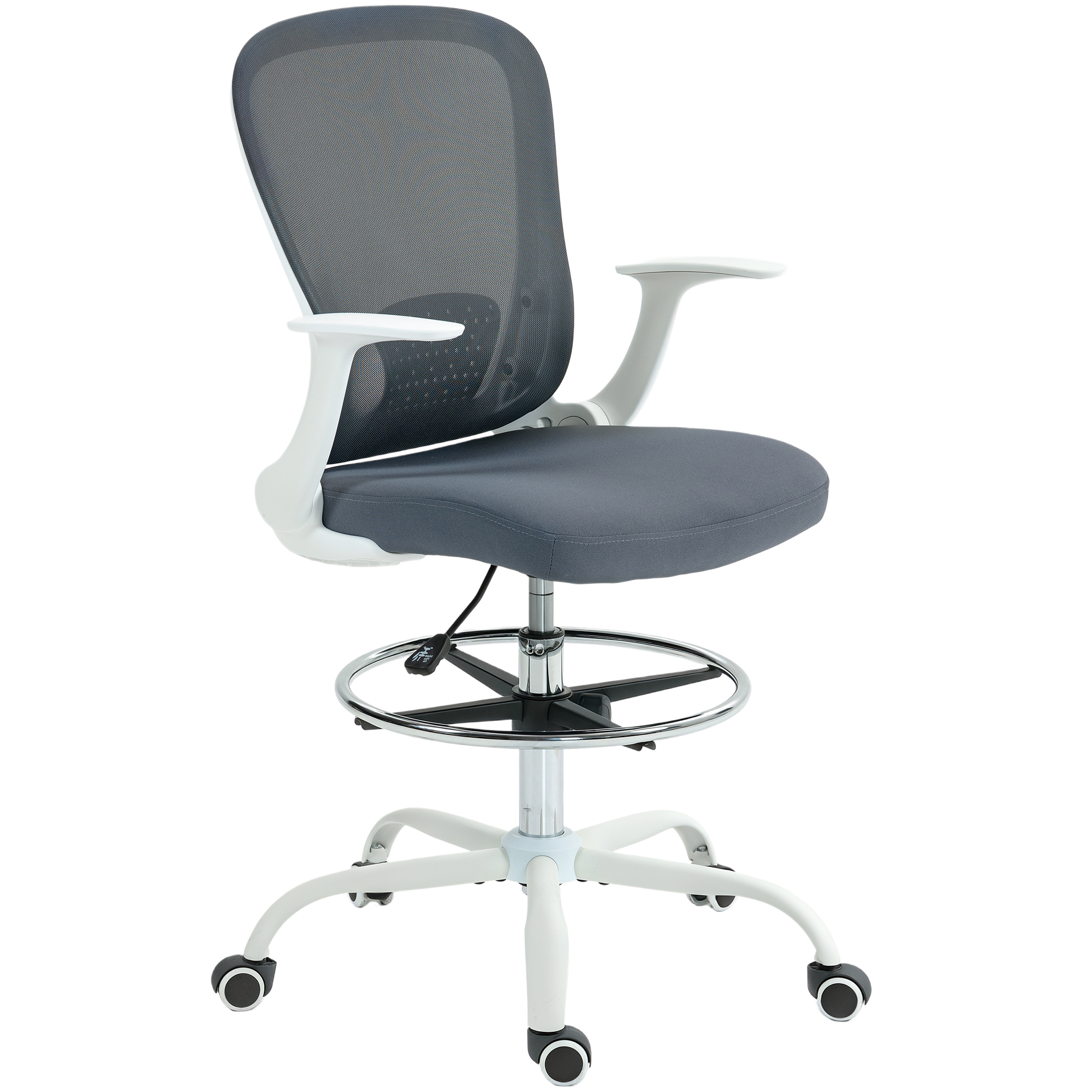 Silla de oficina tejido de malla (100% poliéster) gris 62x59x119 cm