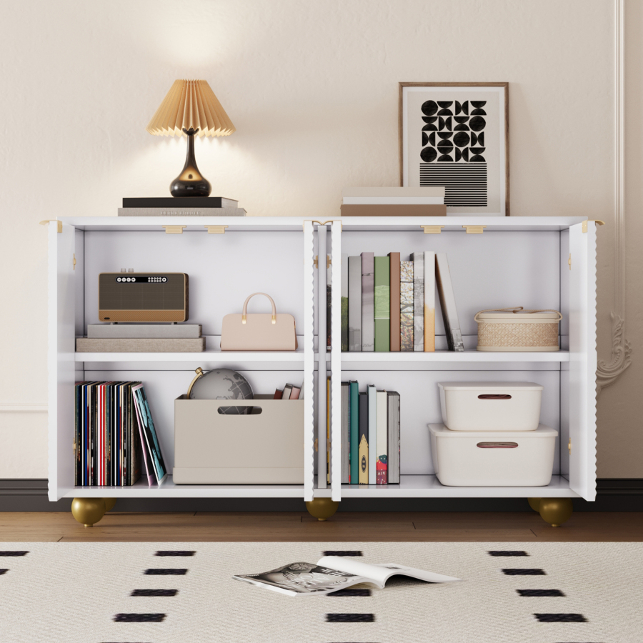 Aparador para salón comedor recibidor 4 puertas blanco 71,5x120x35cm