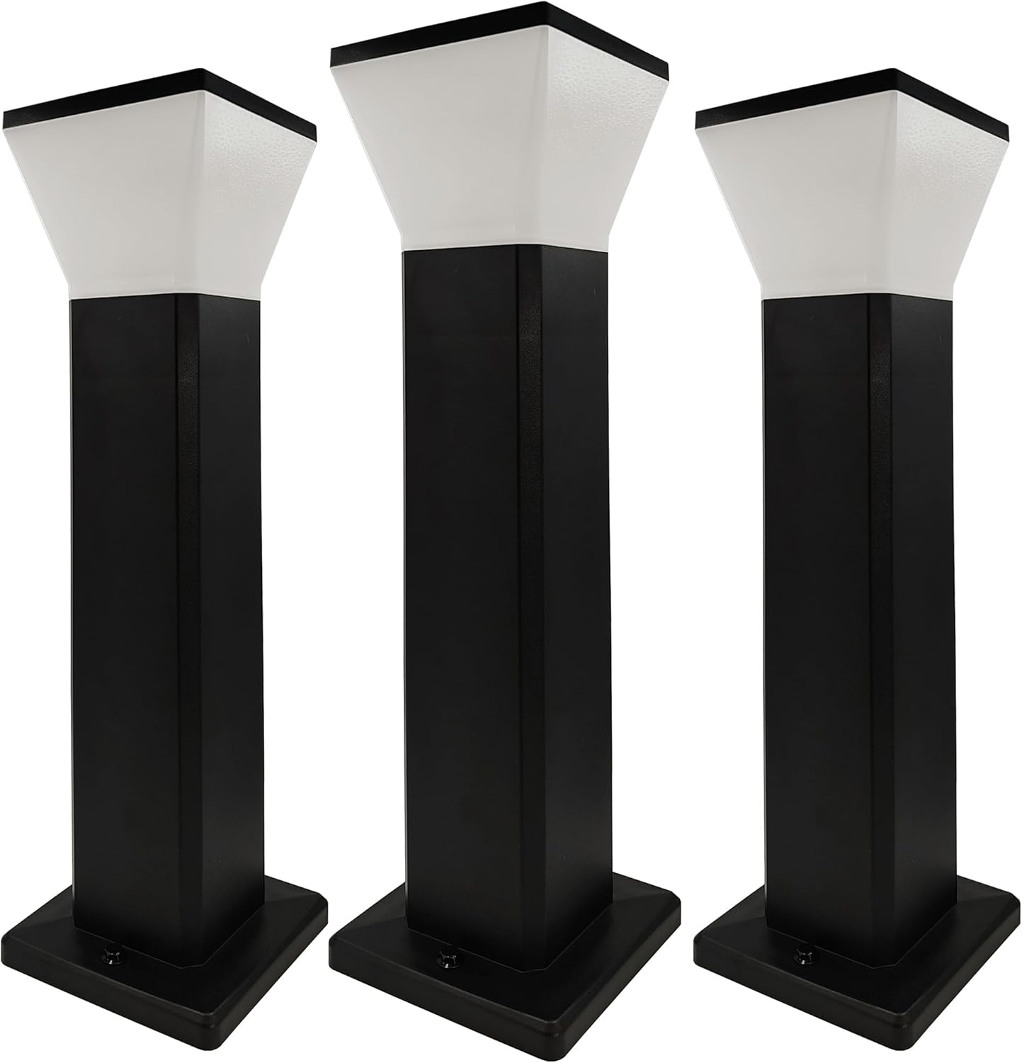 3pcs baliza de jardín exterior LED 57cm cuadrada, 9w, 900lm, ip65, 5cct