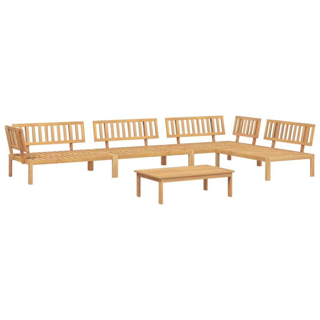 vidaXL set de sofás de palets de jardín 5 pzas madera maciza de acacia