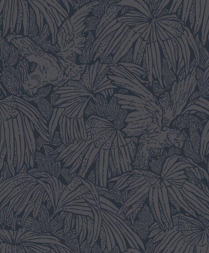 Borastapeter papel pintado hojas azul agrisado - 53 cm x 10.05 m - 660976