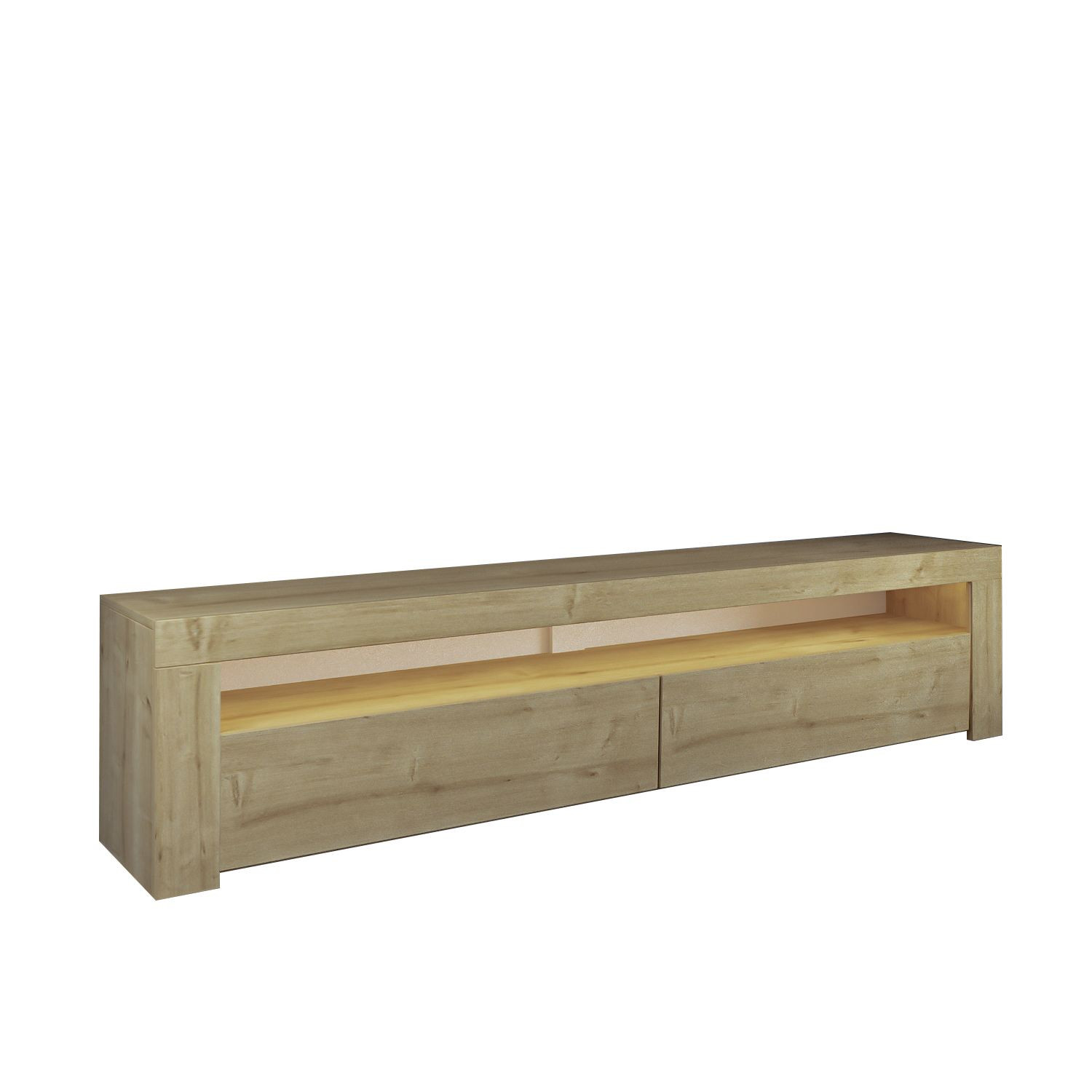 Soporte de tv de madera "bati" - 150 x 36 x 46 cm - beige