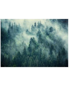 Papel pintado bosque niebla verde 400x280 fotomurales dormitorio